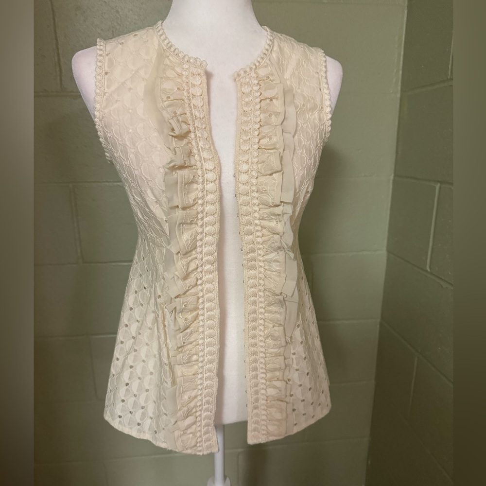 NWT cream button up blouse
